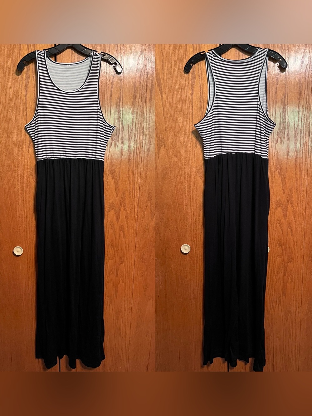 Black and White Striped Maxi Dress